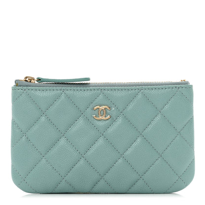 Chanel Caviar Quilted Small Cosmetic Case Light Blue 1 of 9