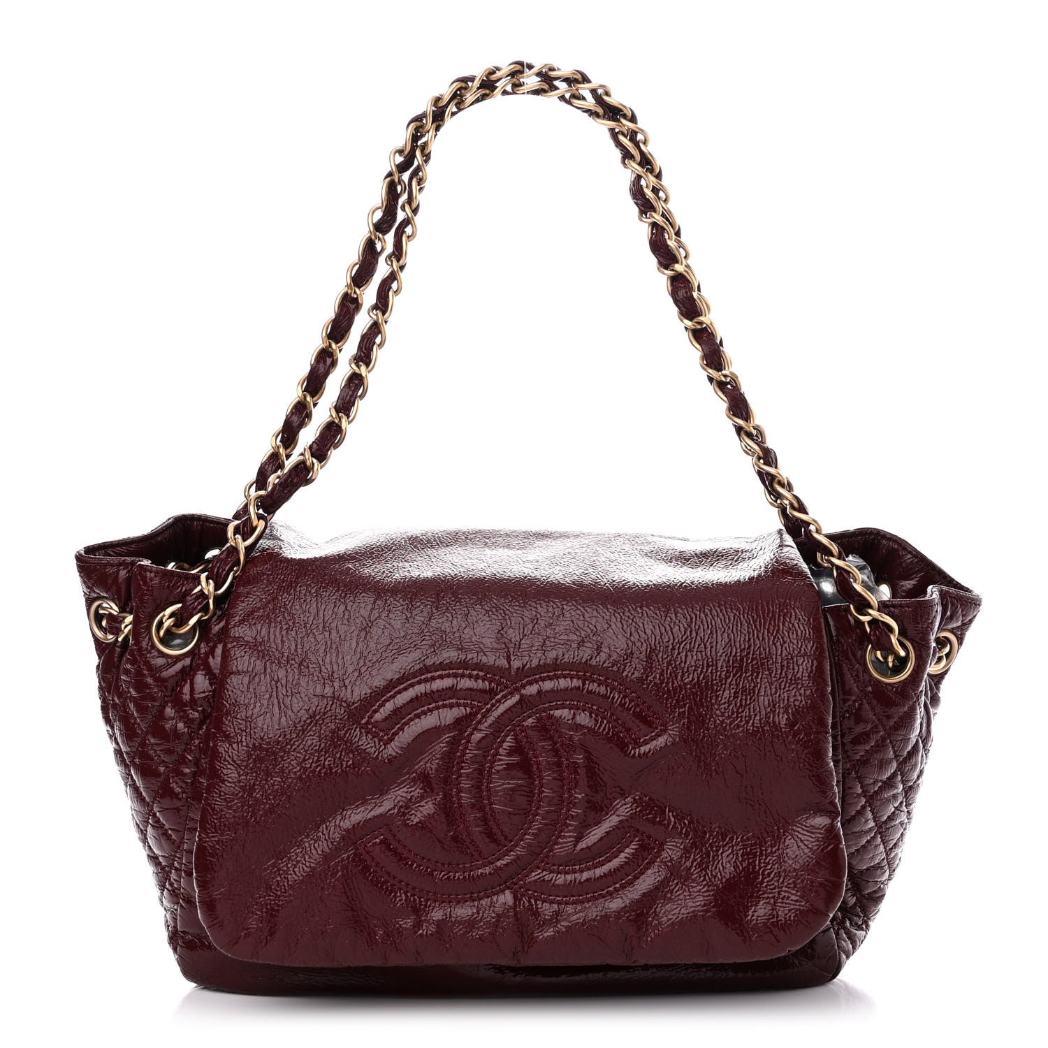 Chanel Vinyl Medium Rock and Chain Flap Bordeaux 1 of 13