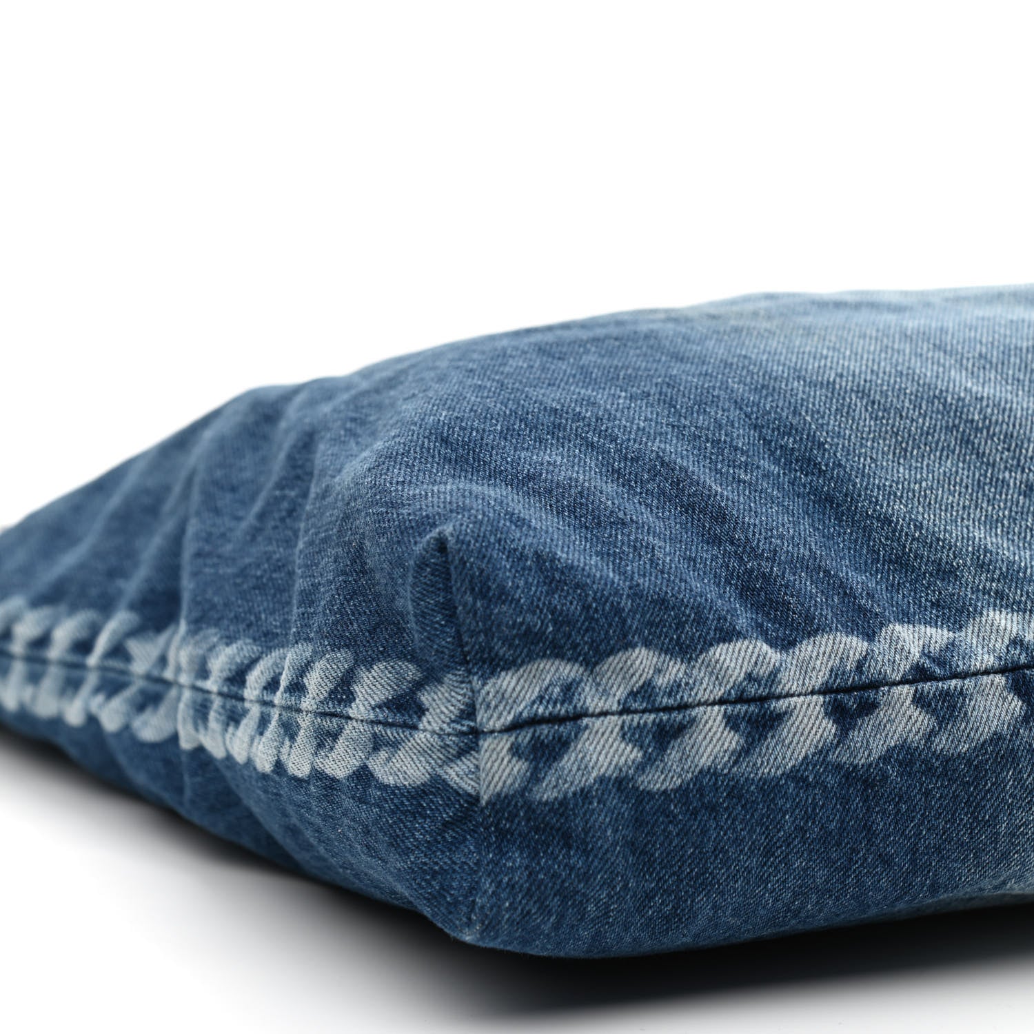 Chanel Denim Printed Shopping Bag Blue 9 of 11