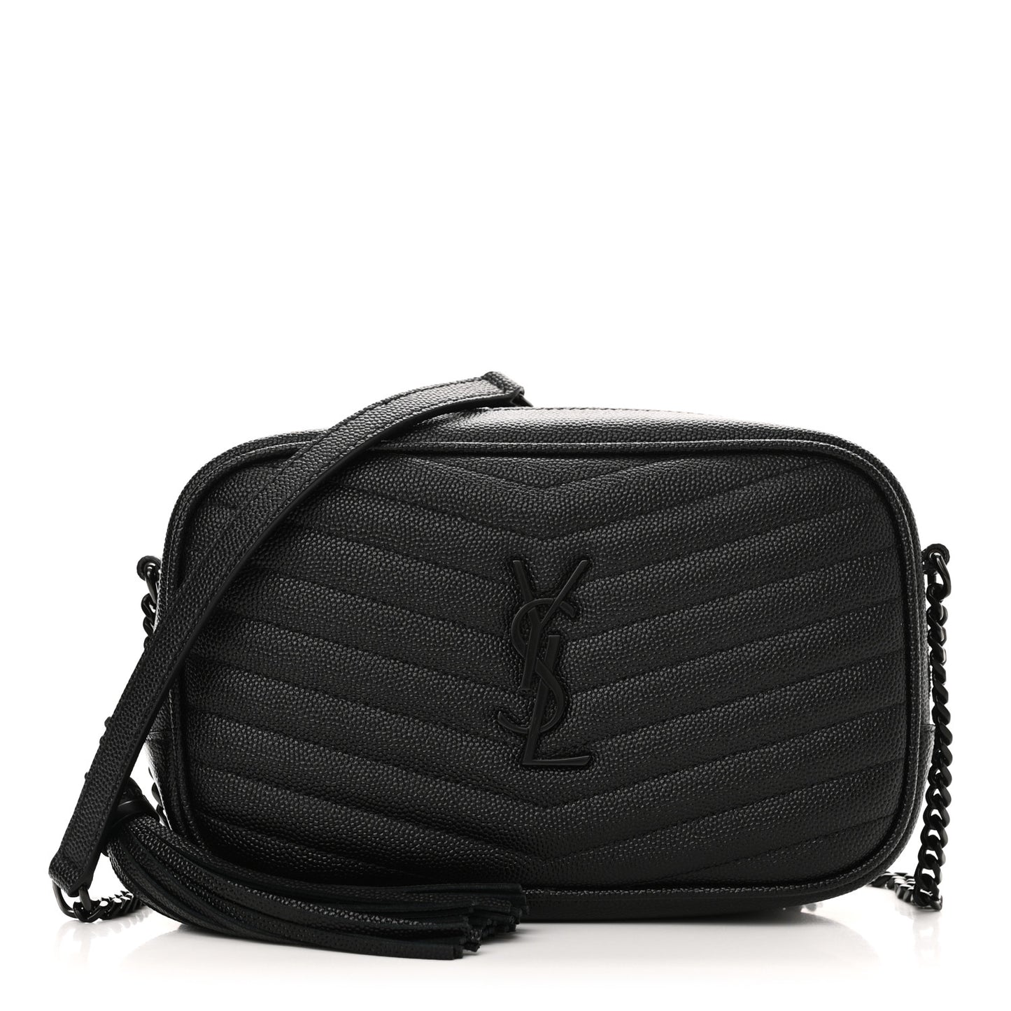 Grain De Poudre Matelasse Monochrome Monogram Mini Lou Camera Bag Black