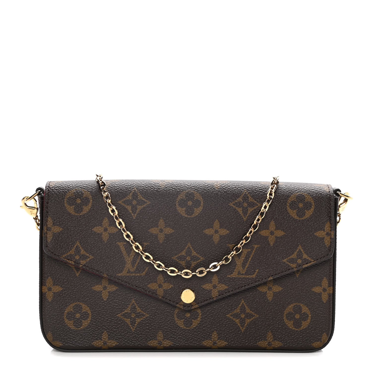 Louis Vuitton Monogram Pochette Felicie Chain Wallet Fuchsia 1 of 13