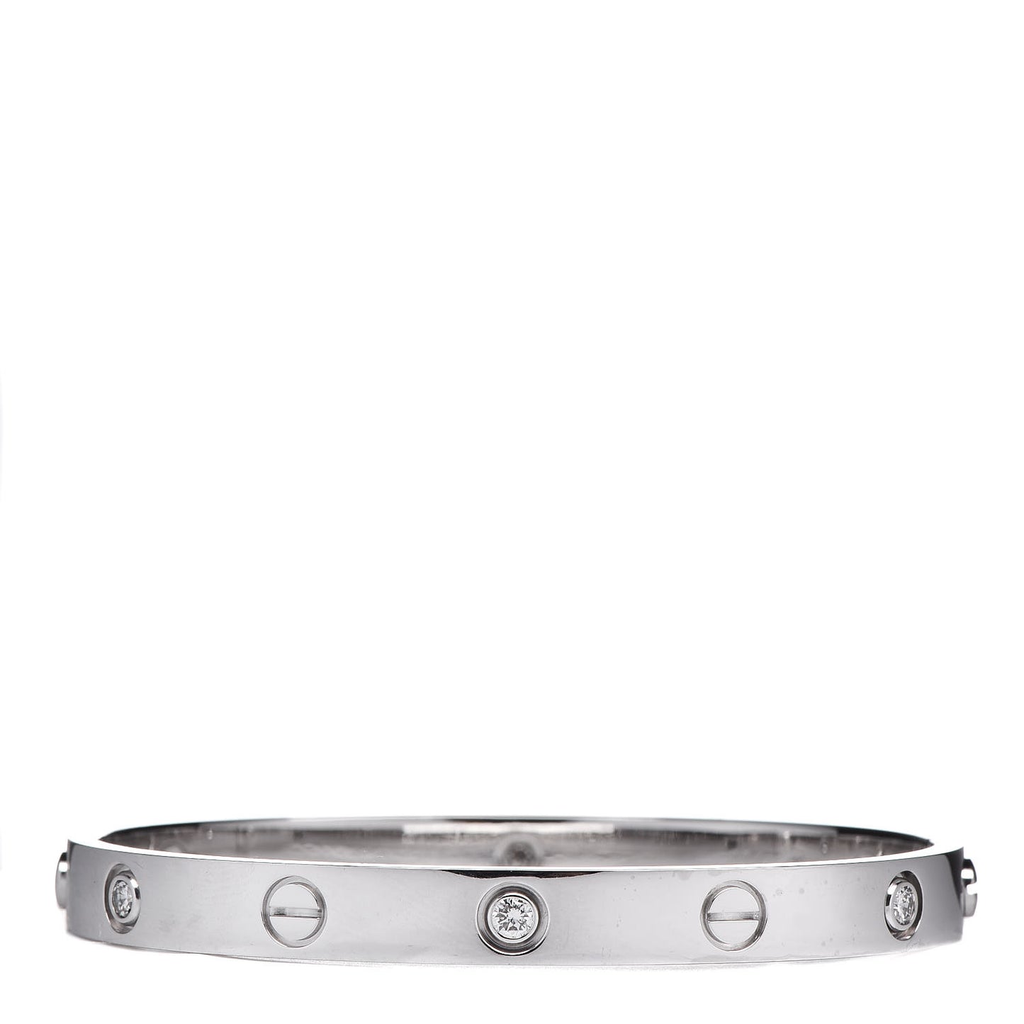 18K White Gold 6 Diamond LOVE Bracelet 17