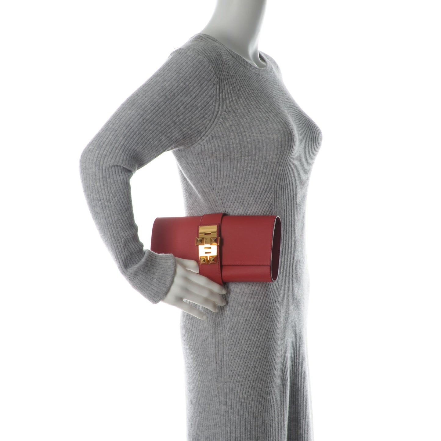 Tadelakt Medor 23 Clutch Vermillion