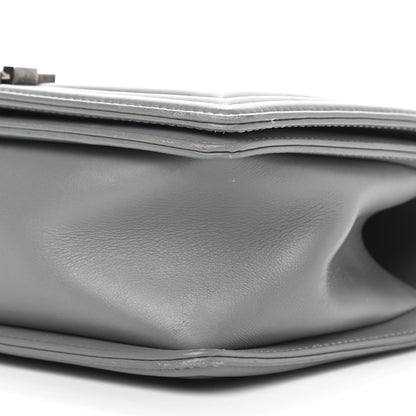 Chanel Lambskin Quilted Medium Boy Flap Grey 9 of 10