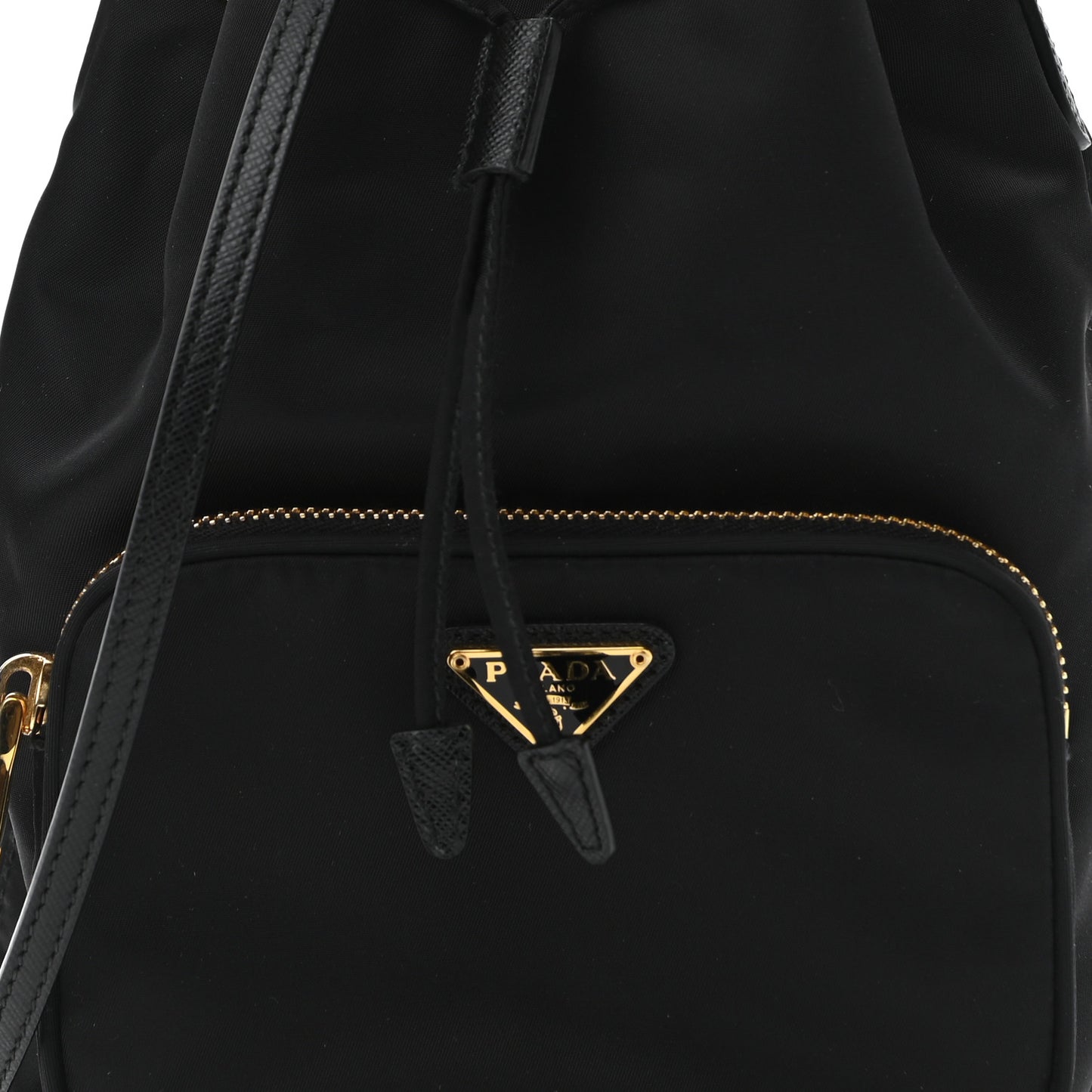 Re-Nylon Duet Drawstring Shoulder Bag Black