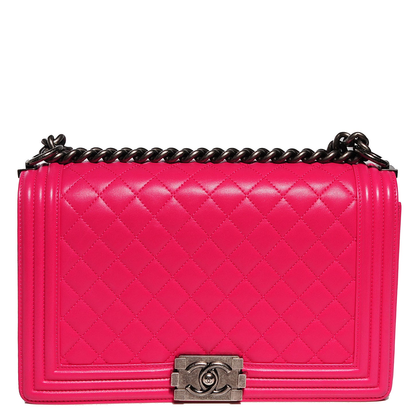 Lambskin Quilted New Medium Boy Flap Pink