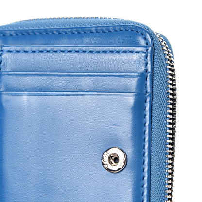 MCM Visetos Mini Zip Around Wallet Black Blue 8 of 10