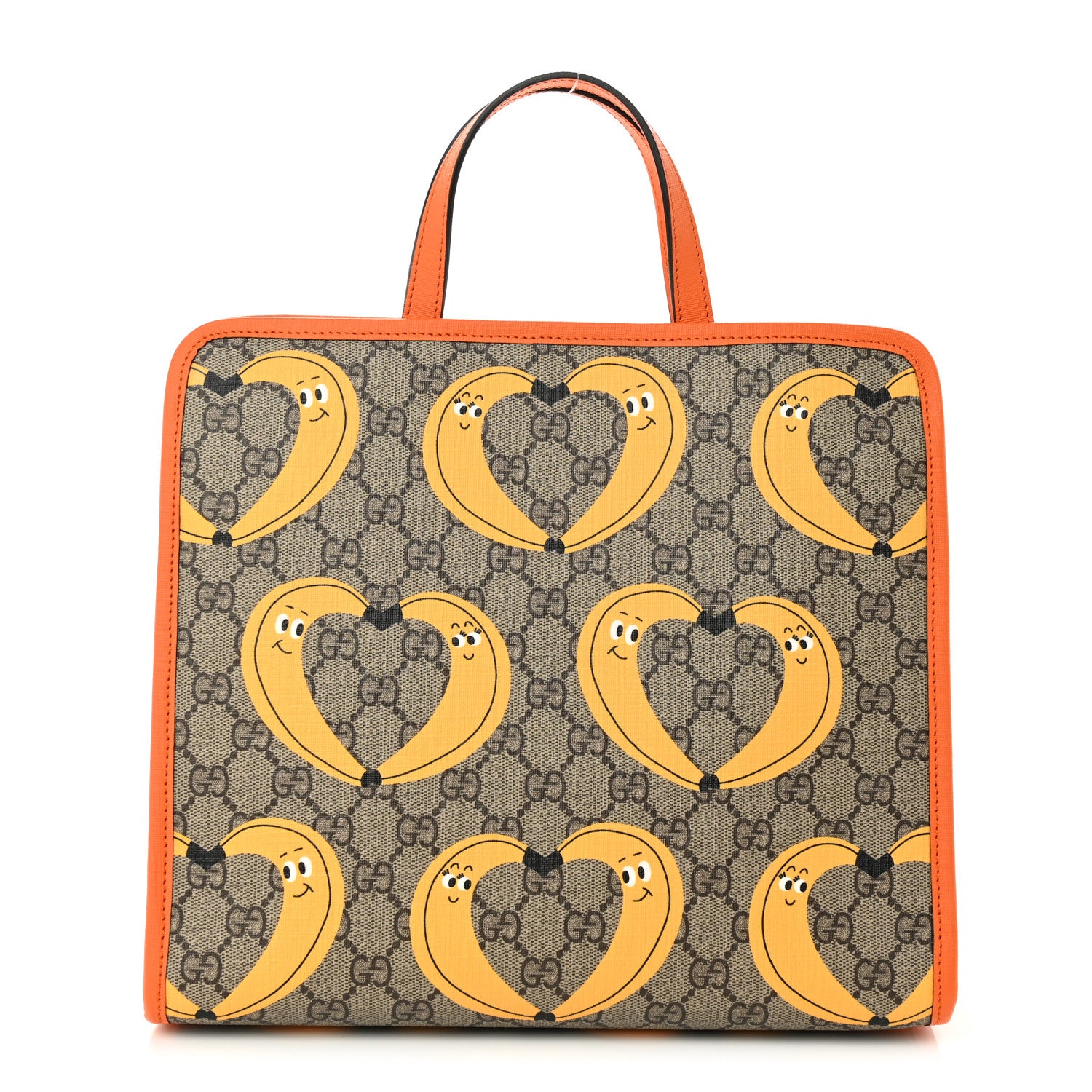 Gucci GG Supreme Monogram Banana Childrens Tote Beige Ebony Multicolor Carrot Orange 1 of 10