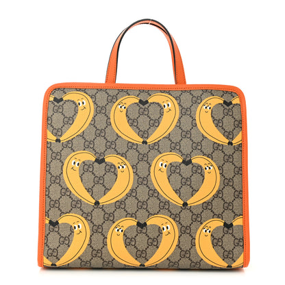 Gucci GG Supreme Monogram Banana Childrens Tote Beige Ebony Multicolor Carrot Orange 1 of 10
