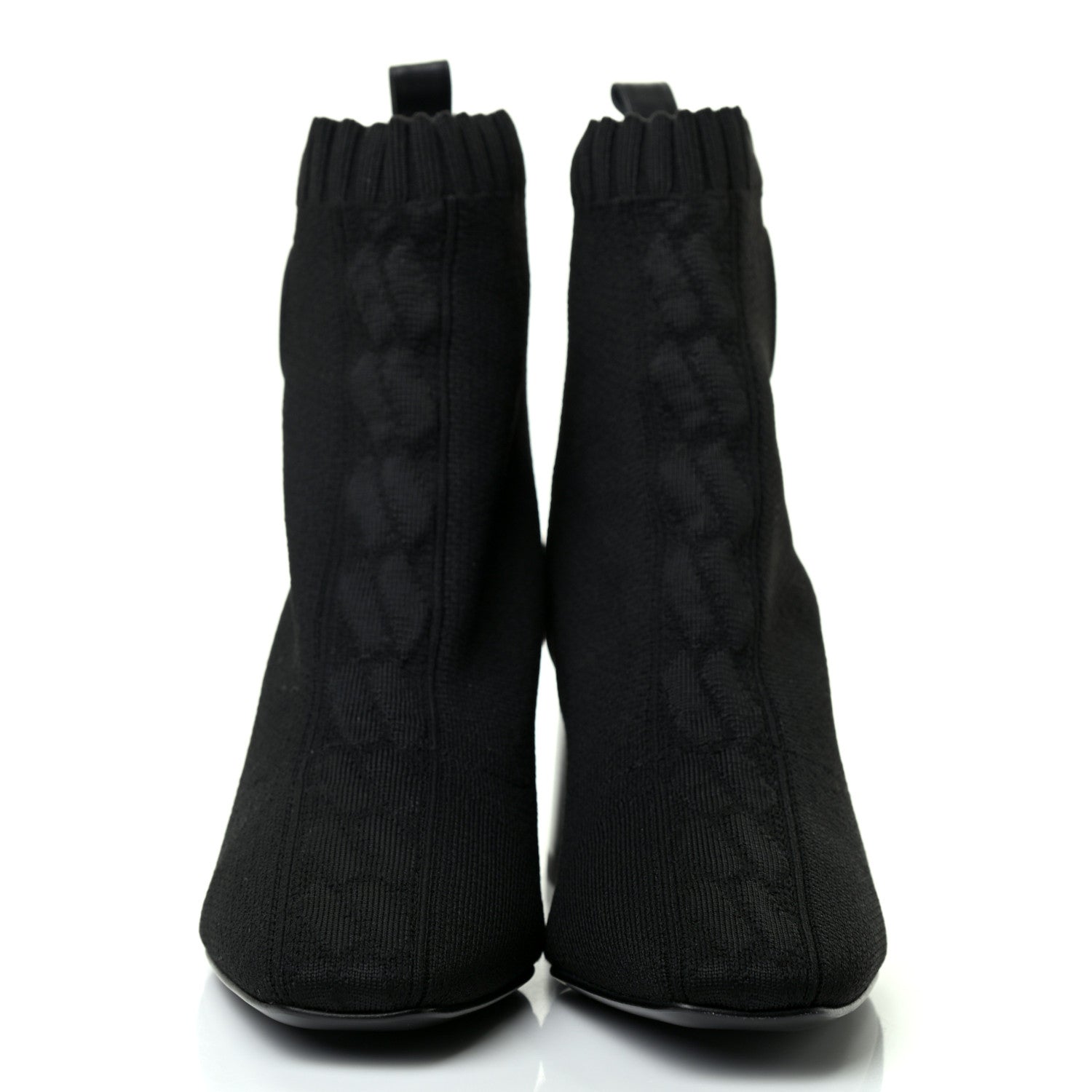 Hermes Knit Calfskin Volver Ankle Boots 37 Black 2 of 8