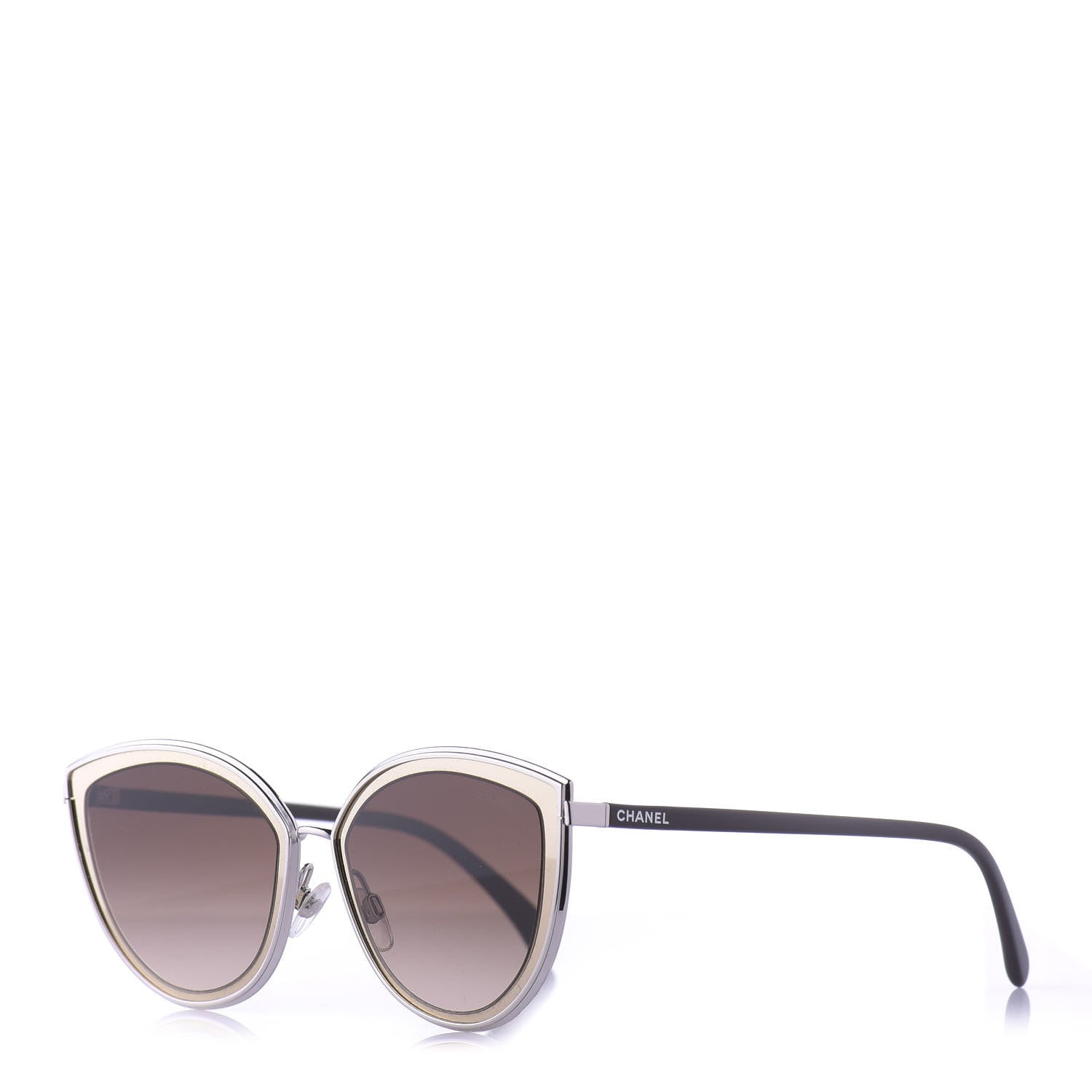 Chanel Metal Cat Eye Sunglasses 4222 Gold 1 of 8