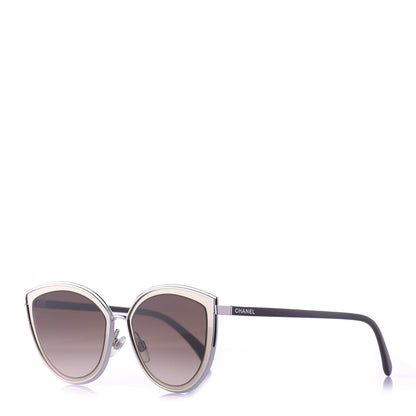 Chanel Metal Cat Eye Sunglasses 4222 Gold 1 of 8