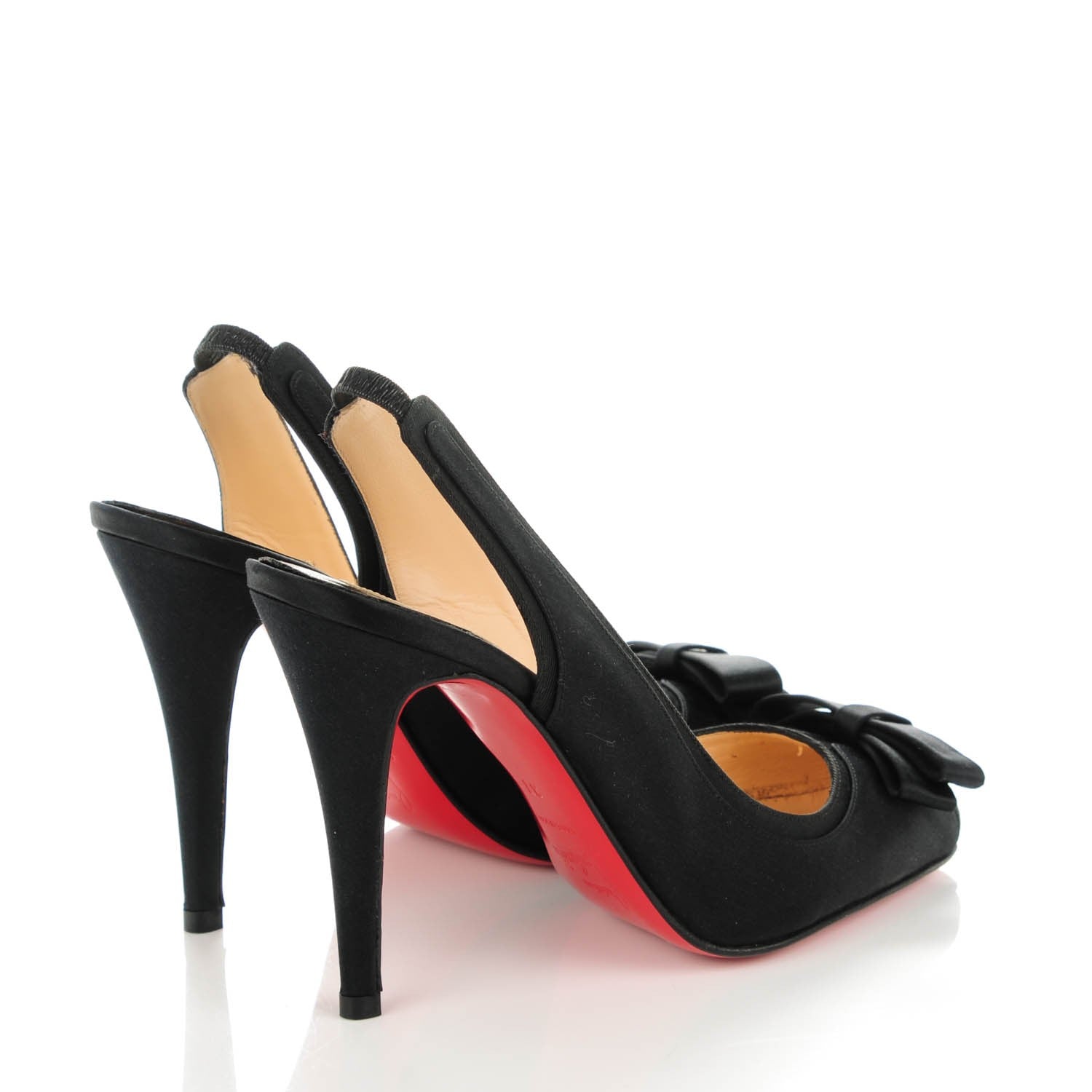 Christian Louboutin Crepe Satin Nooka 100 Pumps 37 Black 4 of 7
