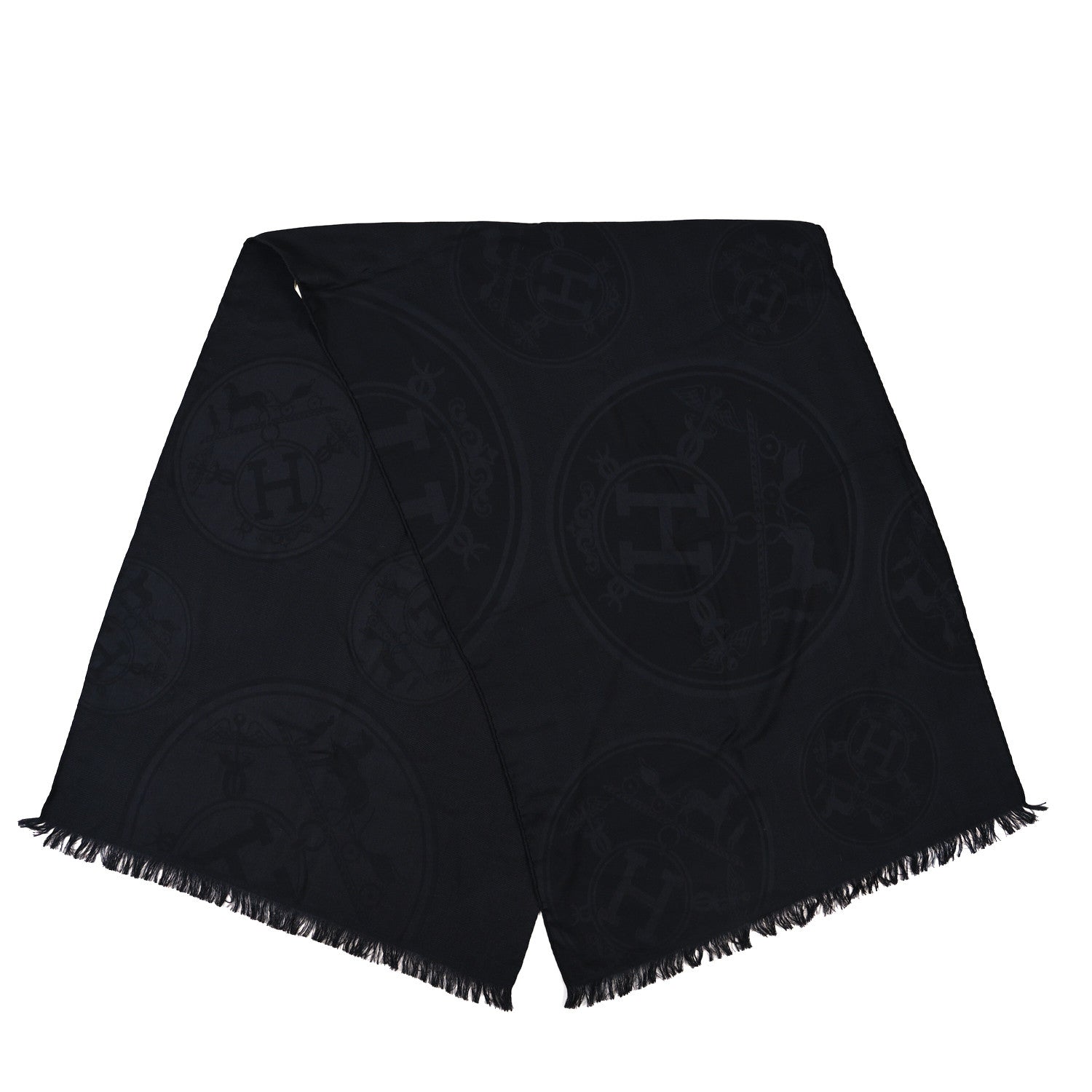 Hermes Cashmere Silk New Libris Stole Black 2 of 3