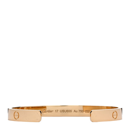 Cartier 18K Yellow Gold LOVE Cuff Bracelet 17 2 of 4