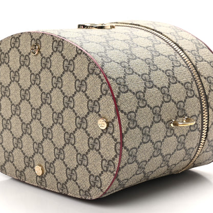 Gucci GG Supreme Monogram Ancora Calfskin Vanity Cosmetic Case Beige Ebony Rosso 10 of 10