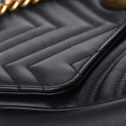 Gucci Calfskin Matelasse Medium GG Marmont Shoulder Bag Black 12 of 15