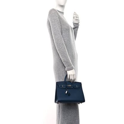 Hermes Epsom Birkin Sellier 25 Bleu Navy 2 of 9