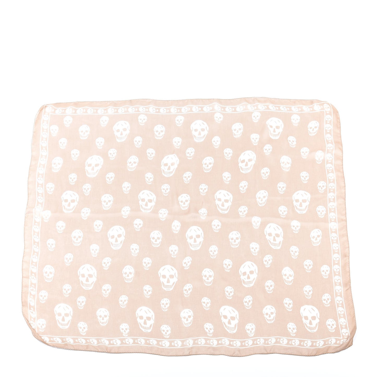 Silk Chiffon Skull Scarf Beige Ivory