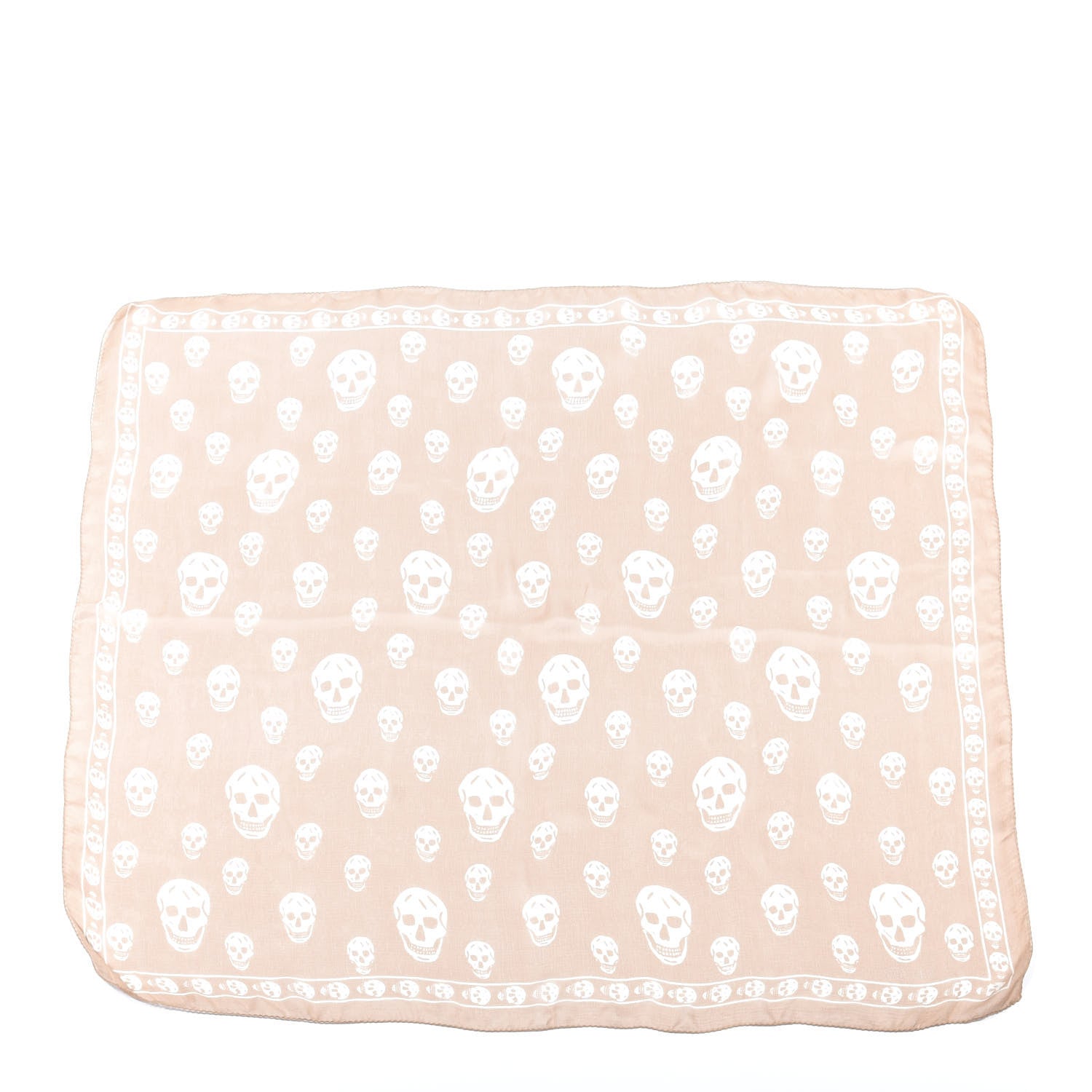 Alexander McQueen Silk Chiffon Skull Scarf Beige Ivory 1 of 4