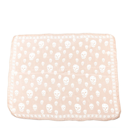 Alexander McQueen Silk Chiffon Skull Scarf Beige Ivory 1 of 4