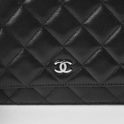 Chanel Lambskin Quilted Wallet On Chain WOC Black 11 of 11