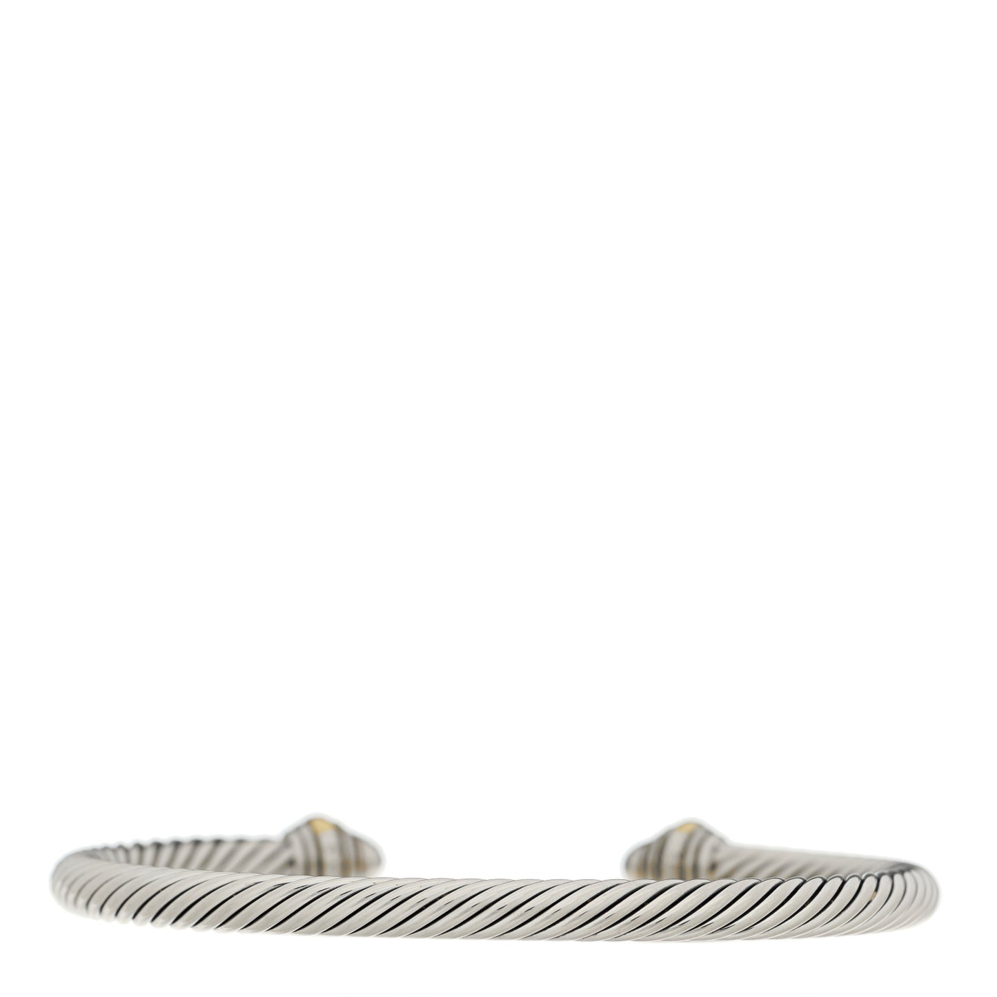 Sterling Silver 14K Yellow Gold Diamond 5mm Cable Classics Bracelet