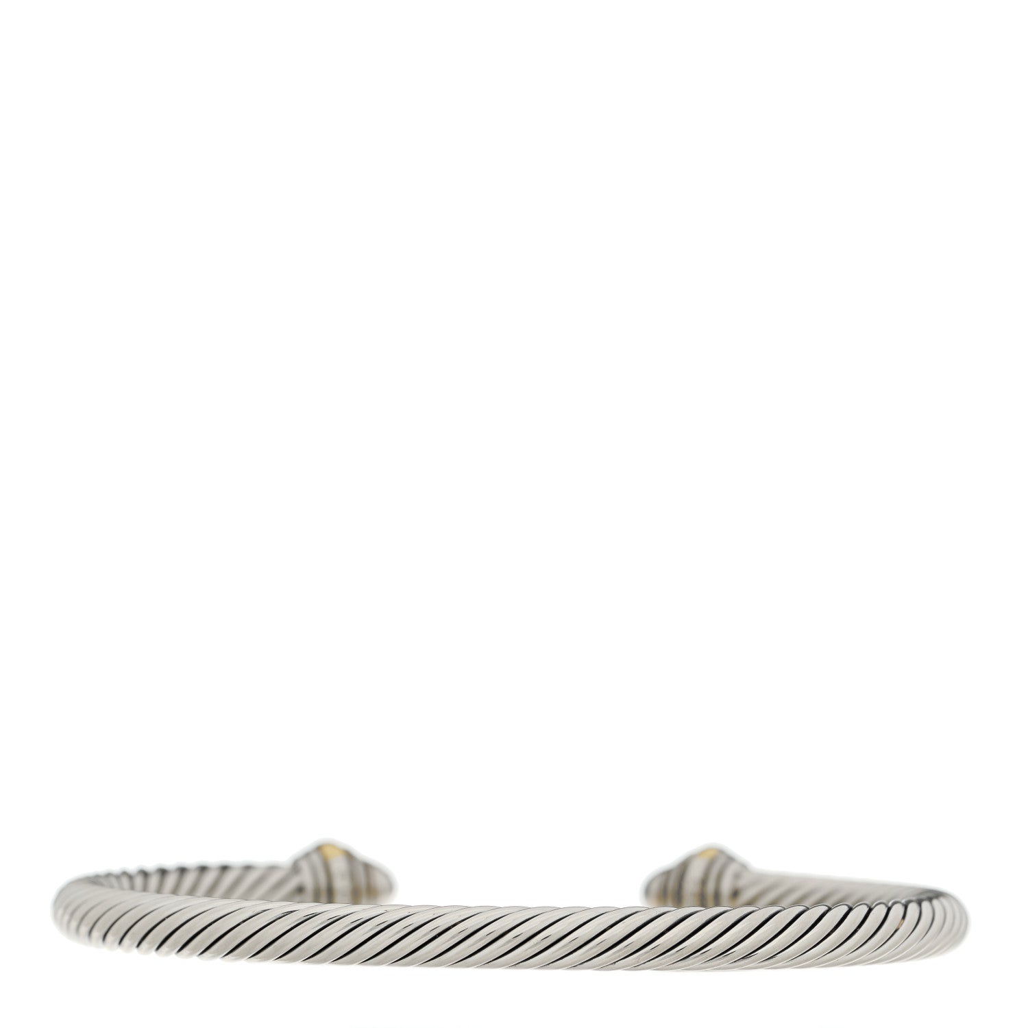 David Yurman Sterling Silver 14K Yellow Gold Diamond 5mm Cable Classics Bracelet 2 of 4
