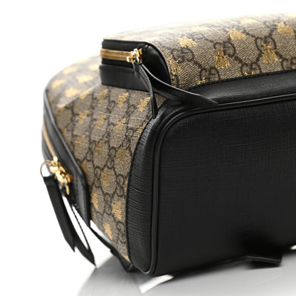 Gucci GG Supreme Monogram Bees Print Small Day Backpack Beige Oro Black 9 of 13