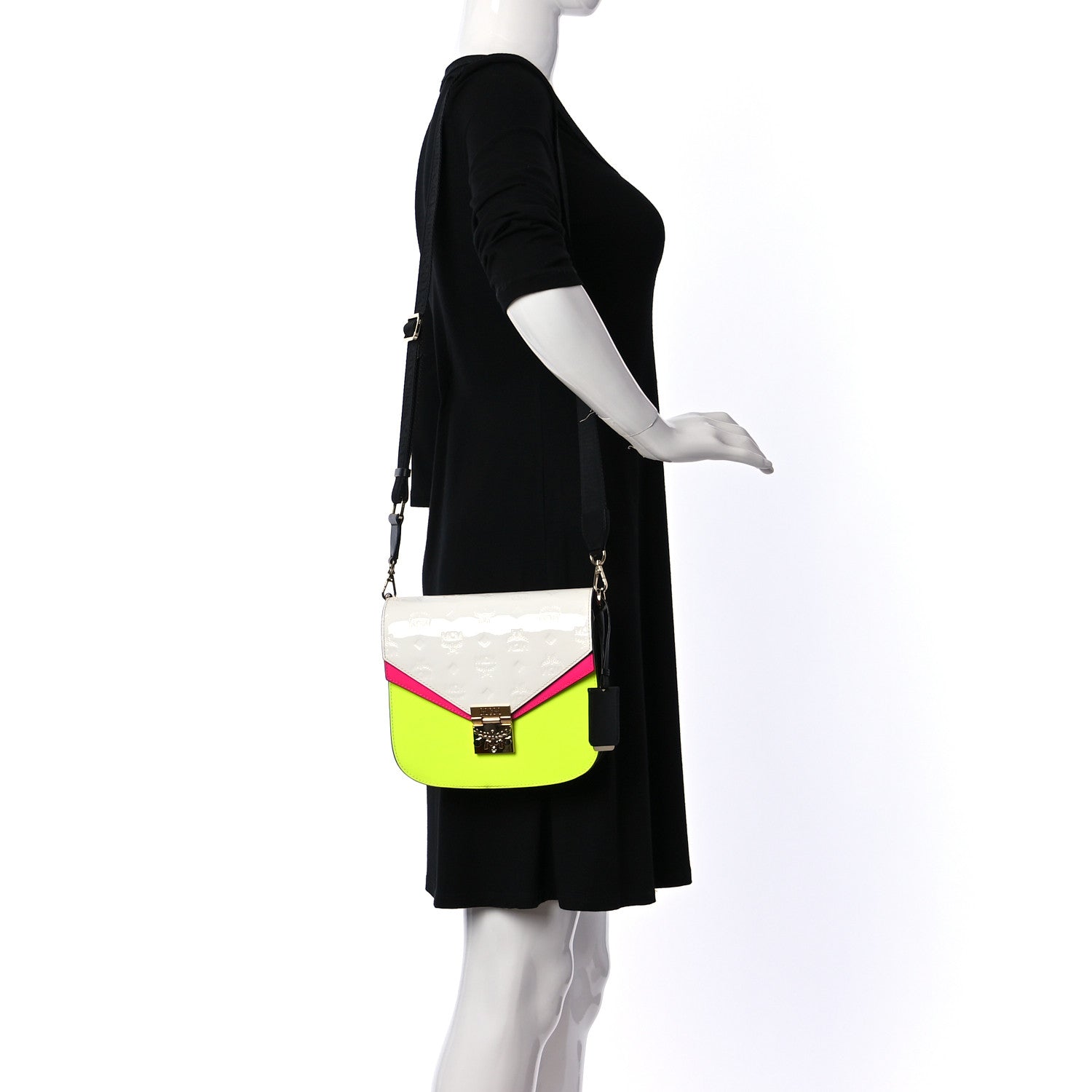 MCM Patent Small Tracy Shoulder Bag Bright White 2 of 8