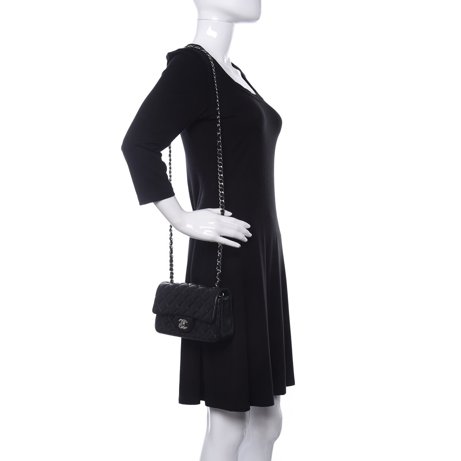 Chanel Lambskin Quilted Mini Rectangular Flap Black 2 of 11
