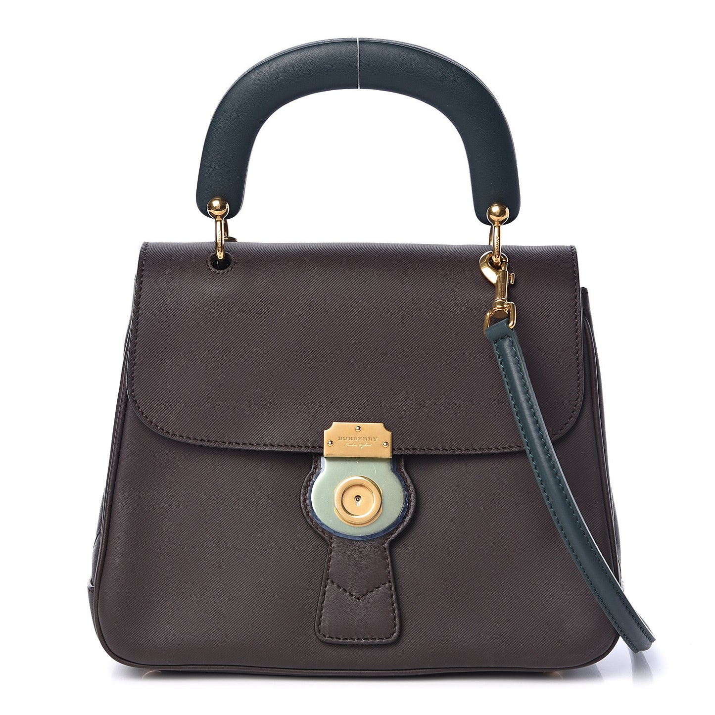 Trench Calfskin Medium DK88 Top Handle Bag Dark Chocolate