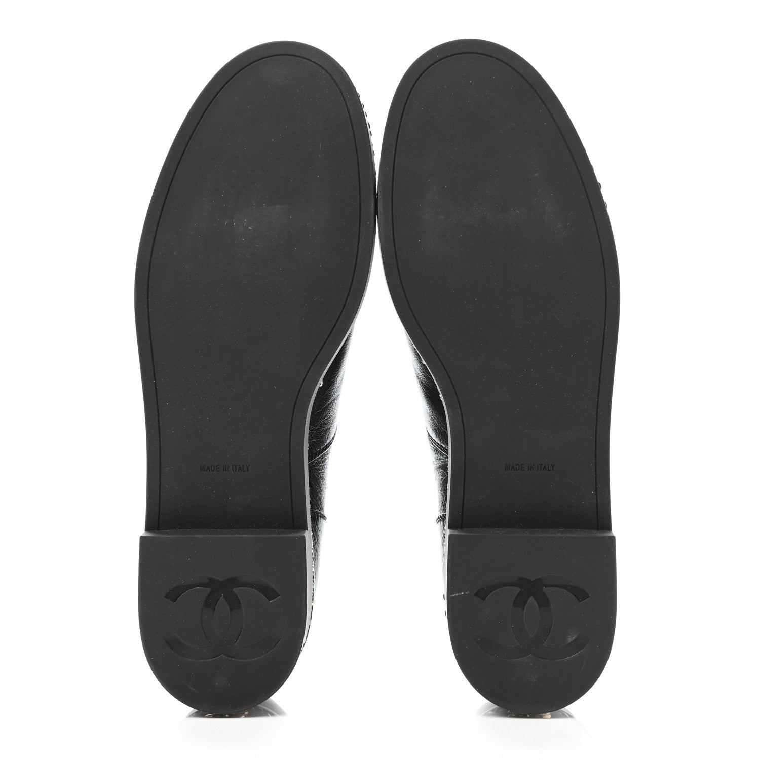 Chanel Shiny Crumpled Lambskin CC Lace Up Oxfords 41 Black 5 of 9