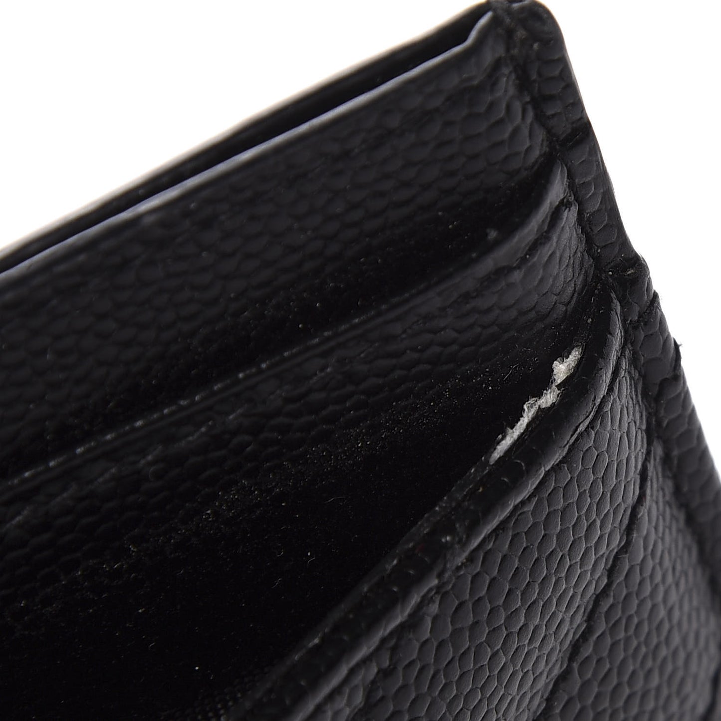 Grain De Poudre Matelasse Chevron Monogram Credit Card Case Black
