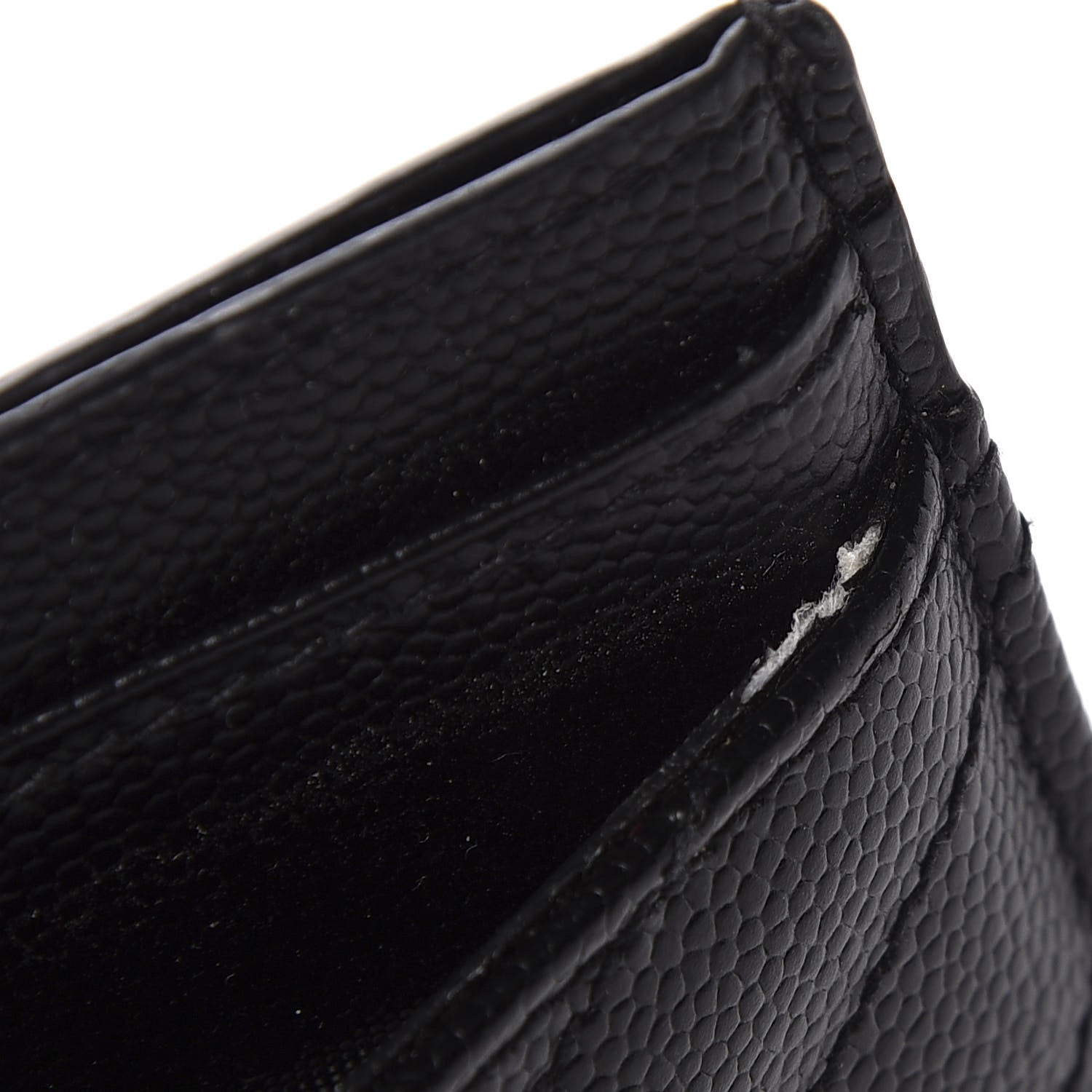 Saint Laurent Grain De Poudre Matelasse Chevron Monogram Credit Card Case Black 6 of 7