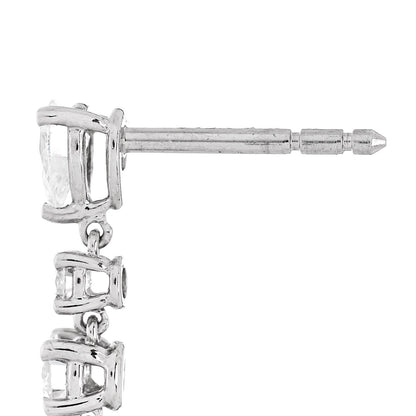 Parker & West by FASHIONPHILE Platinum Diamond Pear Round Cut Drop Earrings 5 of 6