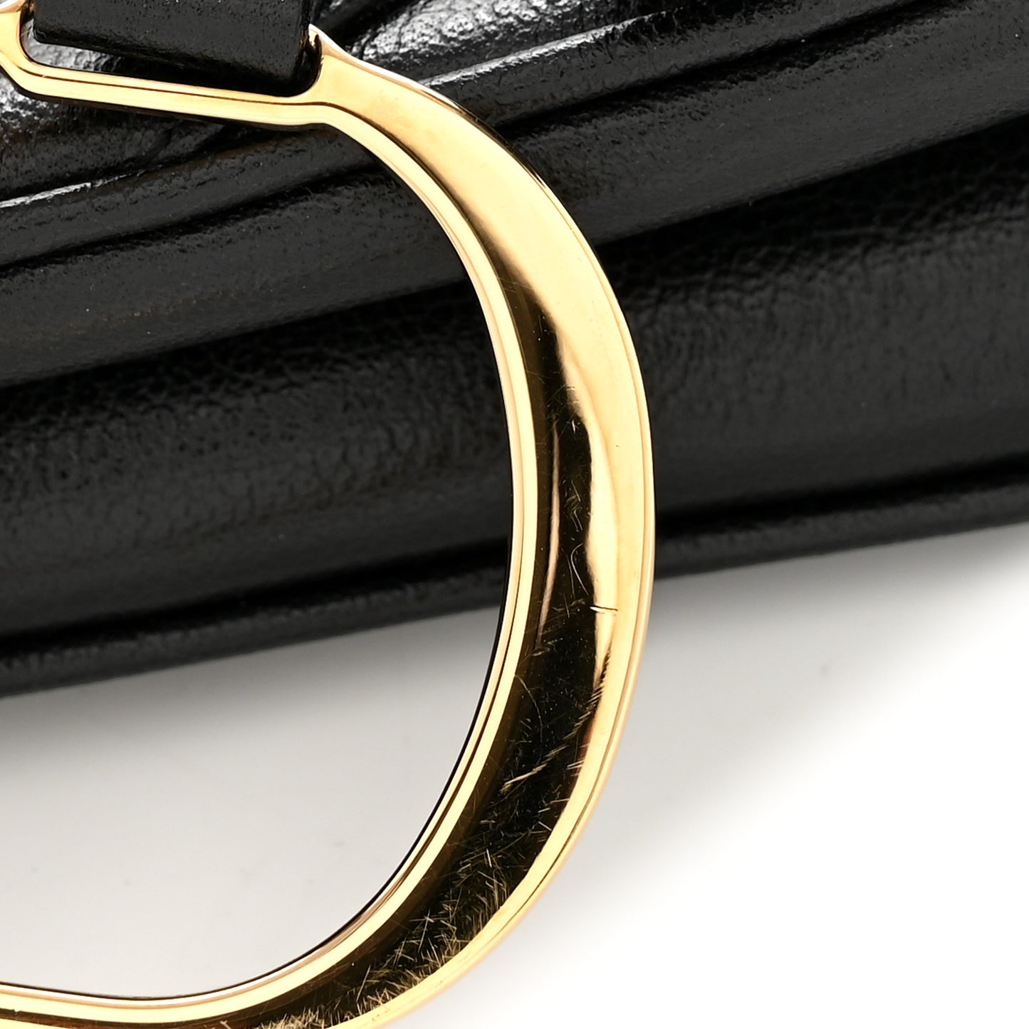 Shiny Goatskin  Saddle Bag Black
