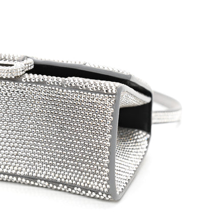 Balenciaga Strass Suede Hourglass Top Handle Bag XS Smoke Grey Crystal 7 of 10