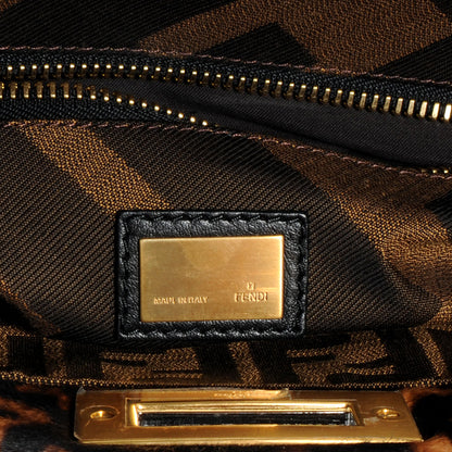 Fendi Calf Hair Leopard Print Zucca Large Peekaboo Iconic Satchel Tobacco 6 of 7