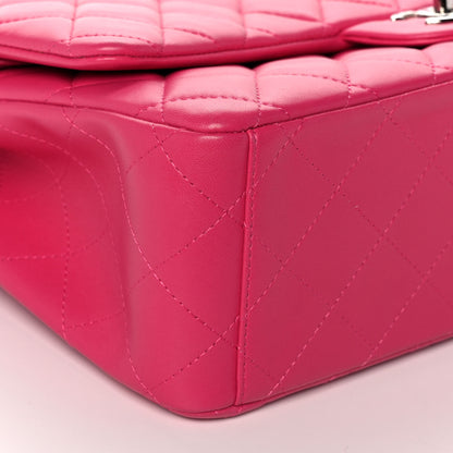 Chanel Lambskin Quilted Maxi Double Flap Dark Pink 7 of 10