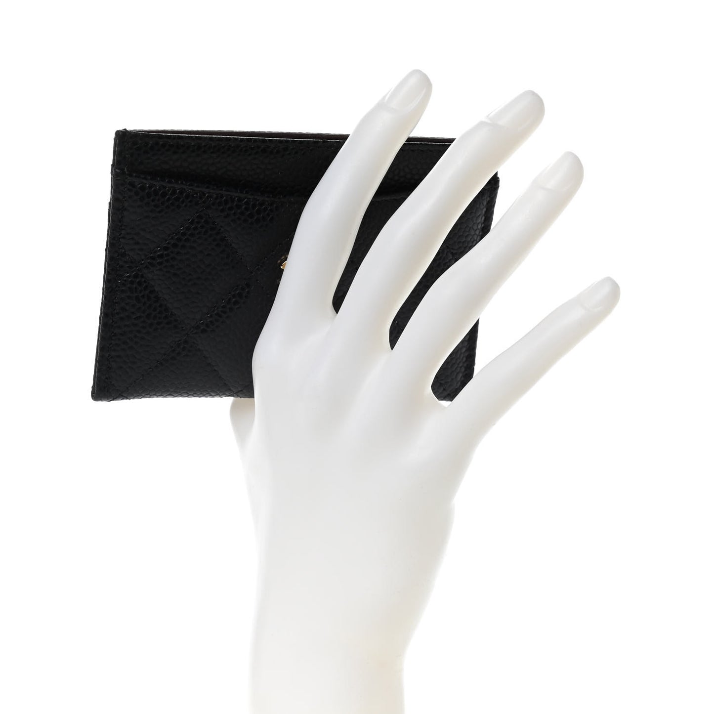 Caviar Quilted Card Holder Black