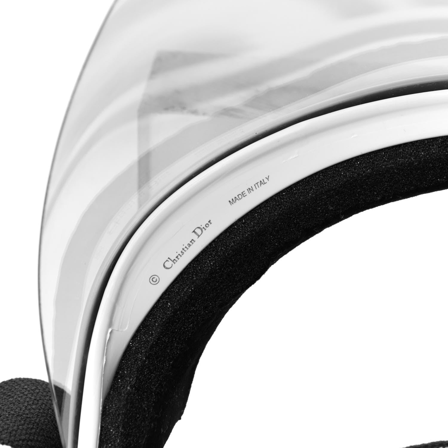 Christian Dior Mirrored DiorClub1 Sun Visor White Black 4 of 5