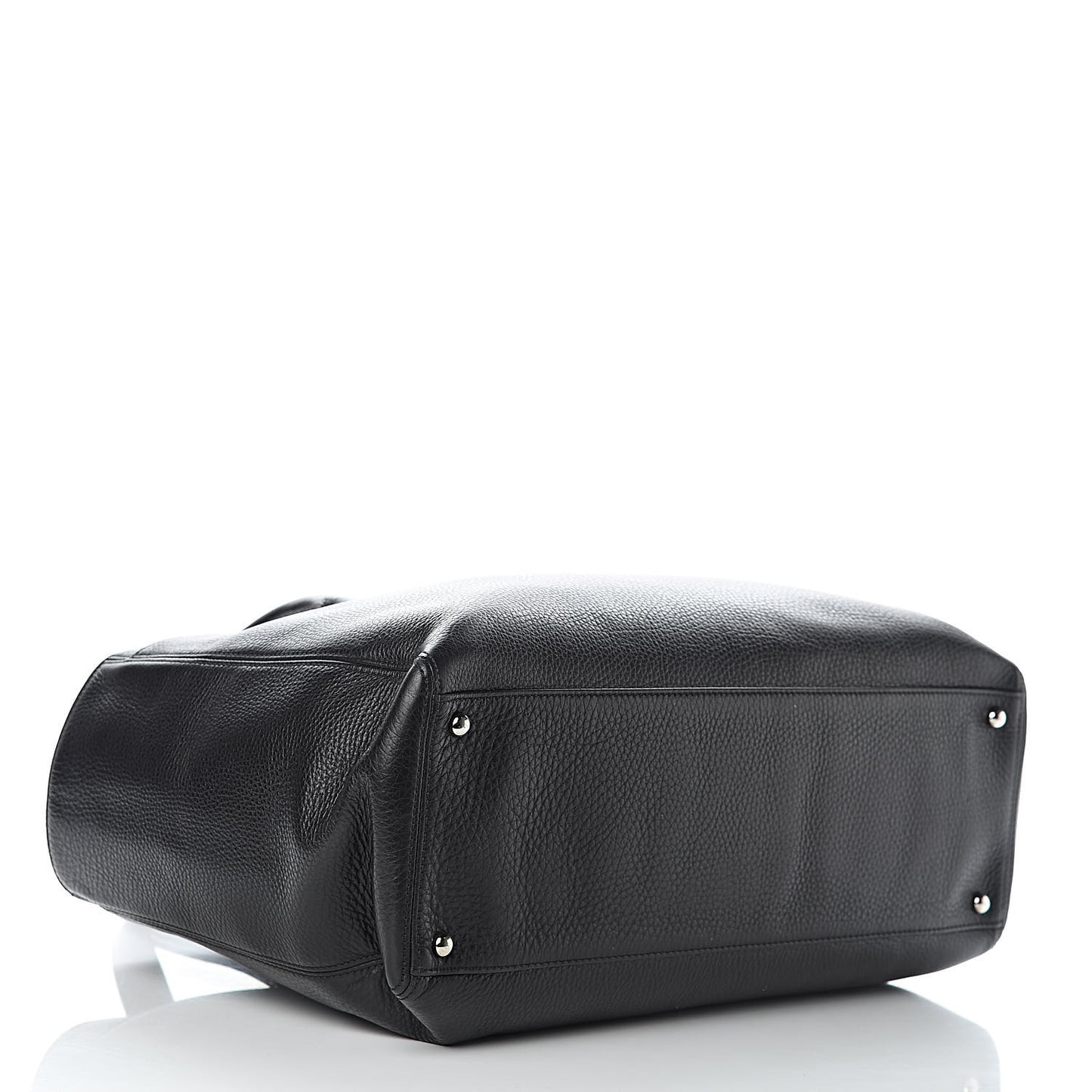 Calfskin Cerf Executive Shopper Tote Black