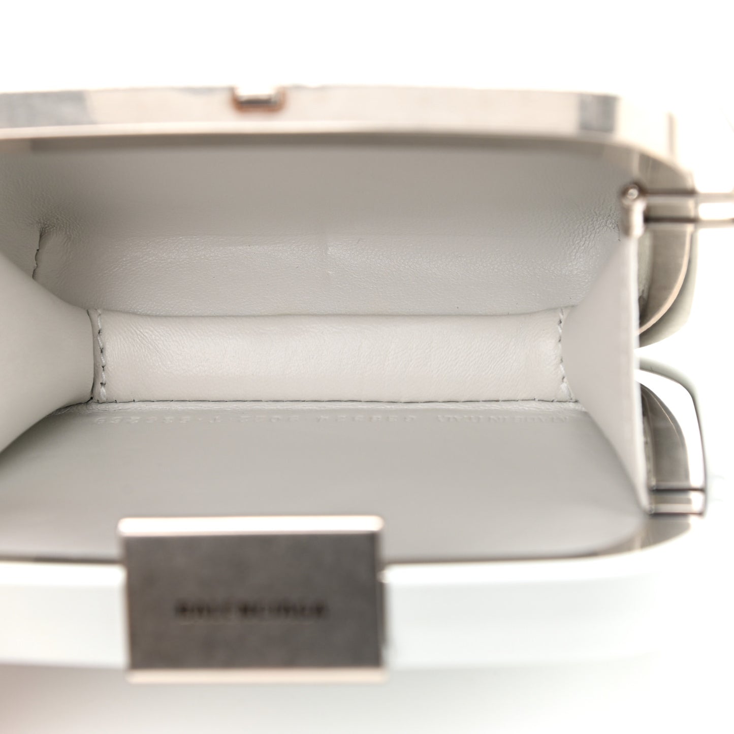 Recycled Plastic Calfskin Embossed Mini Lunch Box Case with Strap White