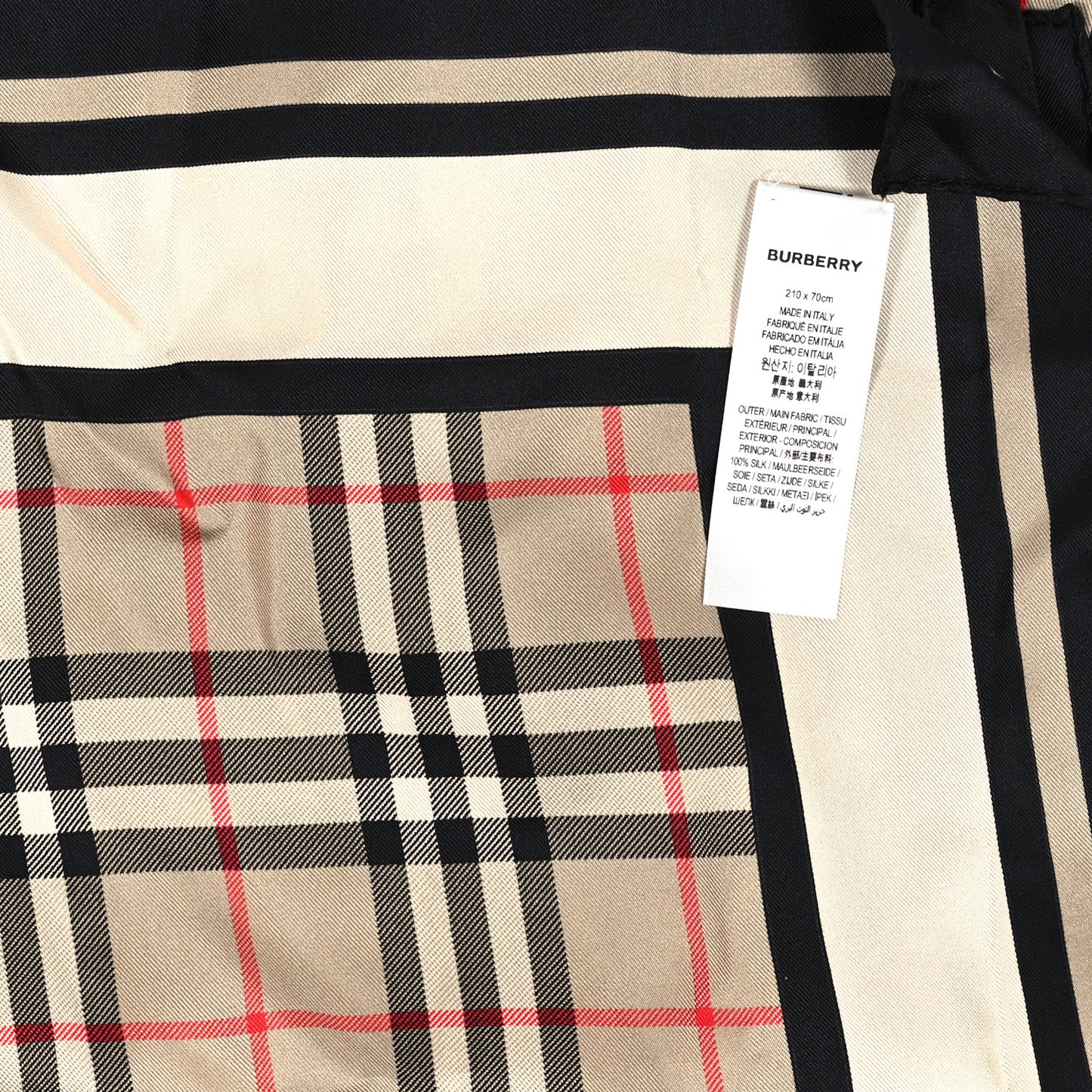 Silk Vintage Check Icon Stripe TB Monogram Print Scarf Archive Beige