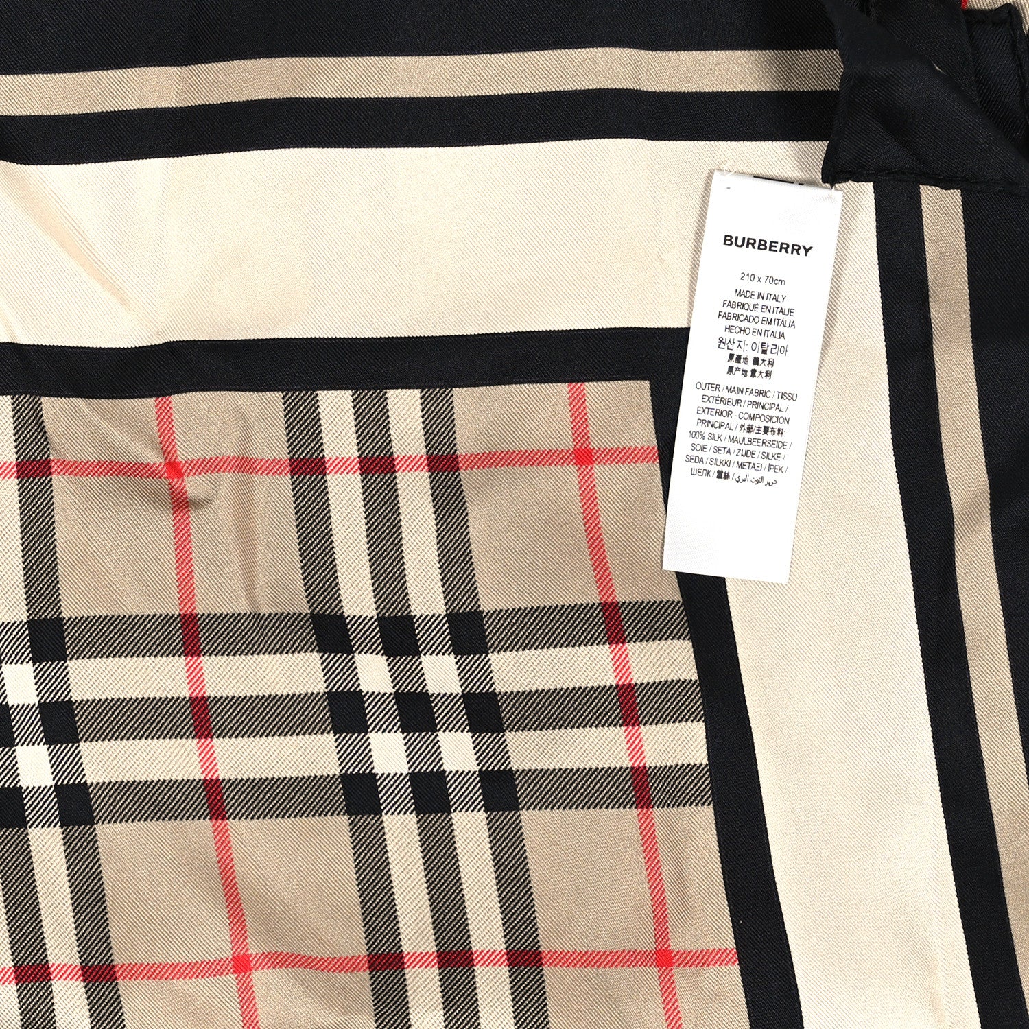 Burberry Silk Vintage Check Icon Stripe TB Monogram Print Scarf Archive Beige 4 of 4