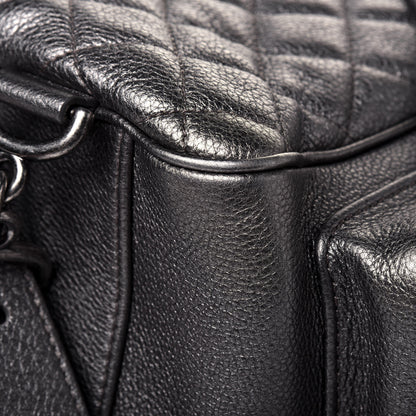 Chanel Metallic Grained Calfskin Quilted Large Casual Rock Backpack Charcoal 13 of 14