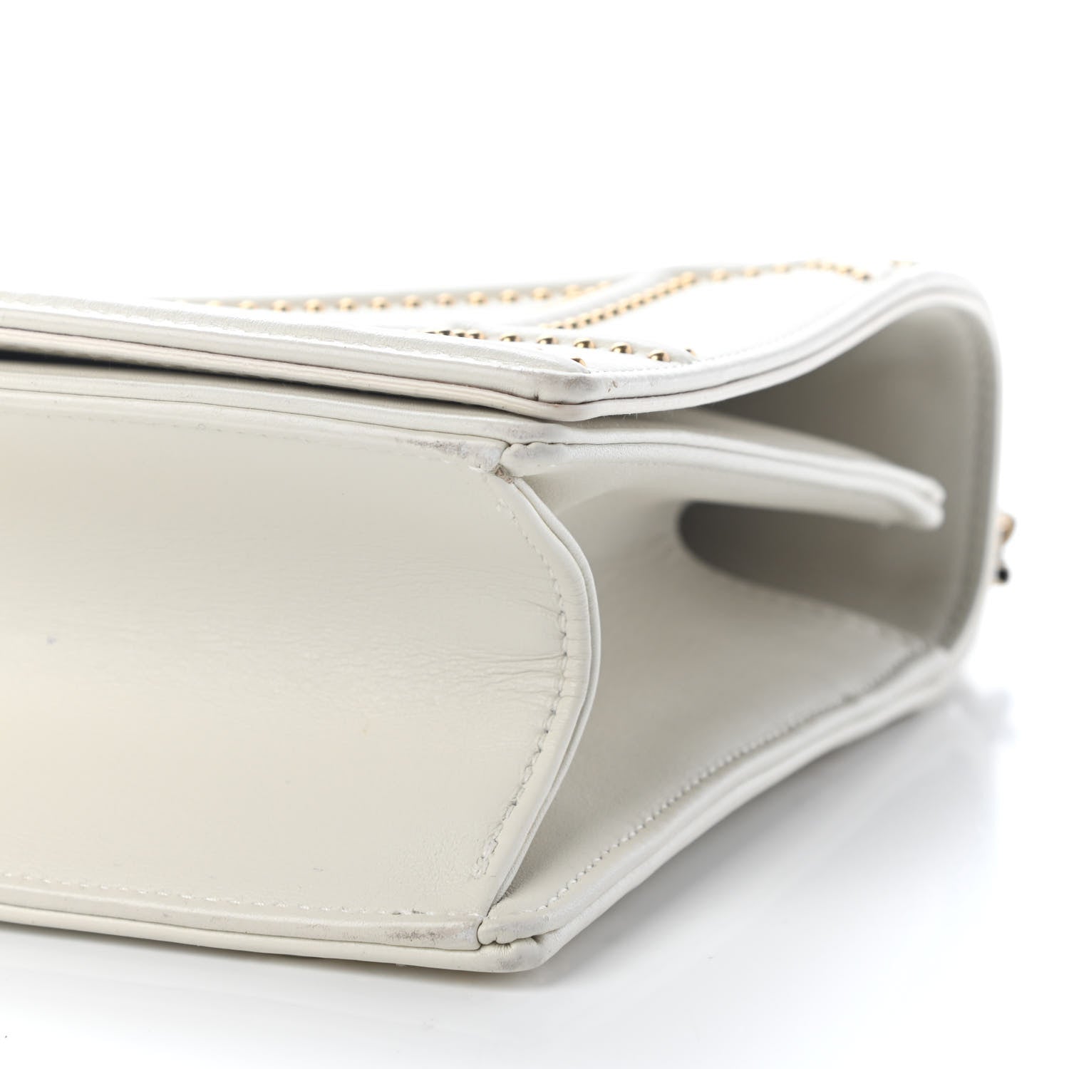Christian Dior Lambskin Studded Medium Diorama Flap Bag Latte 9 of 10
