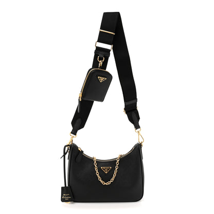 Prada Saffiano Lux Re-Edition 2005 Shoulder Bag Black 1 of 9