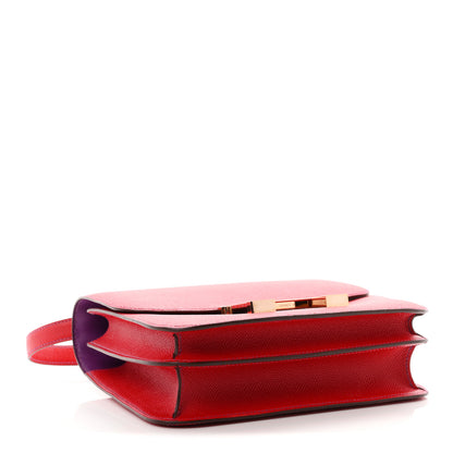 Hermes Epsom Horseshoe Verso Constance 24 Rouge Casaque Anemone 4 of 11